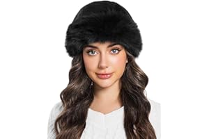 Aiphamy Women's Faux Fur Fluffy Bucket Hat Winter Warm Fuzzy Mongolian Hat Fisherman Cap Beanie