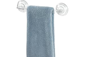 INTERDESIGN iDesign Plastic Power Lock Suction Towel Bar, Holder for Bathroom, Kitchen, Laundry Room, Mudroom