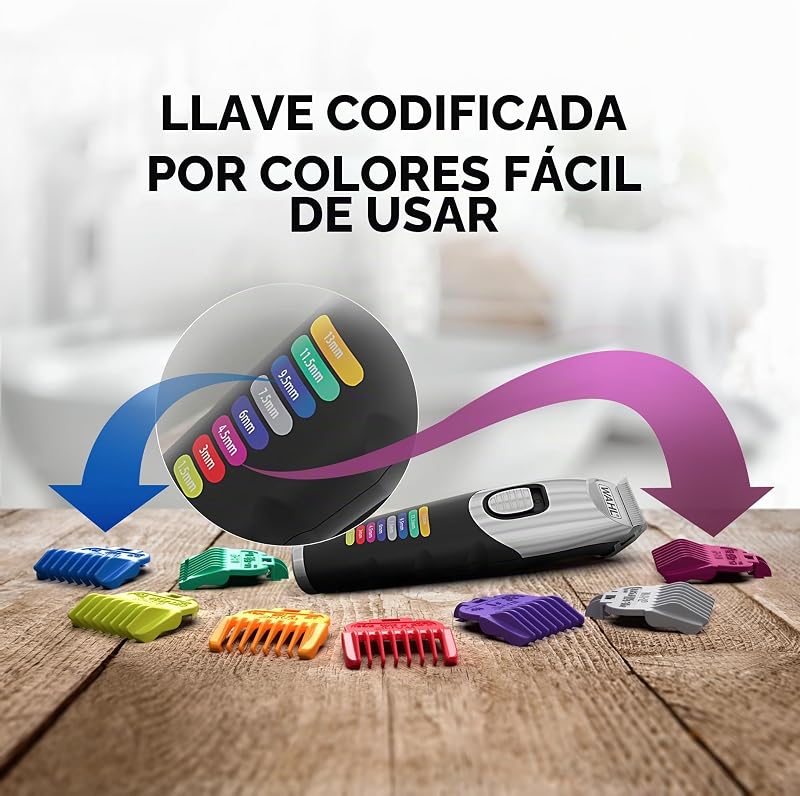 Color Trim Recortadora de barba con peines codificados por colores