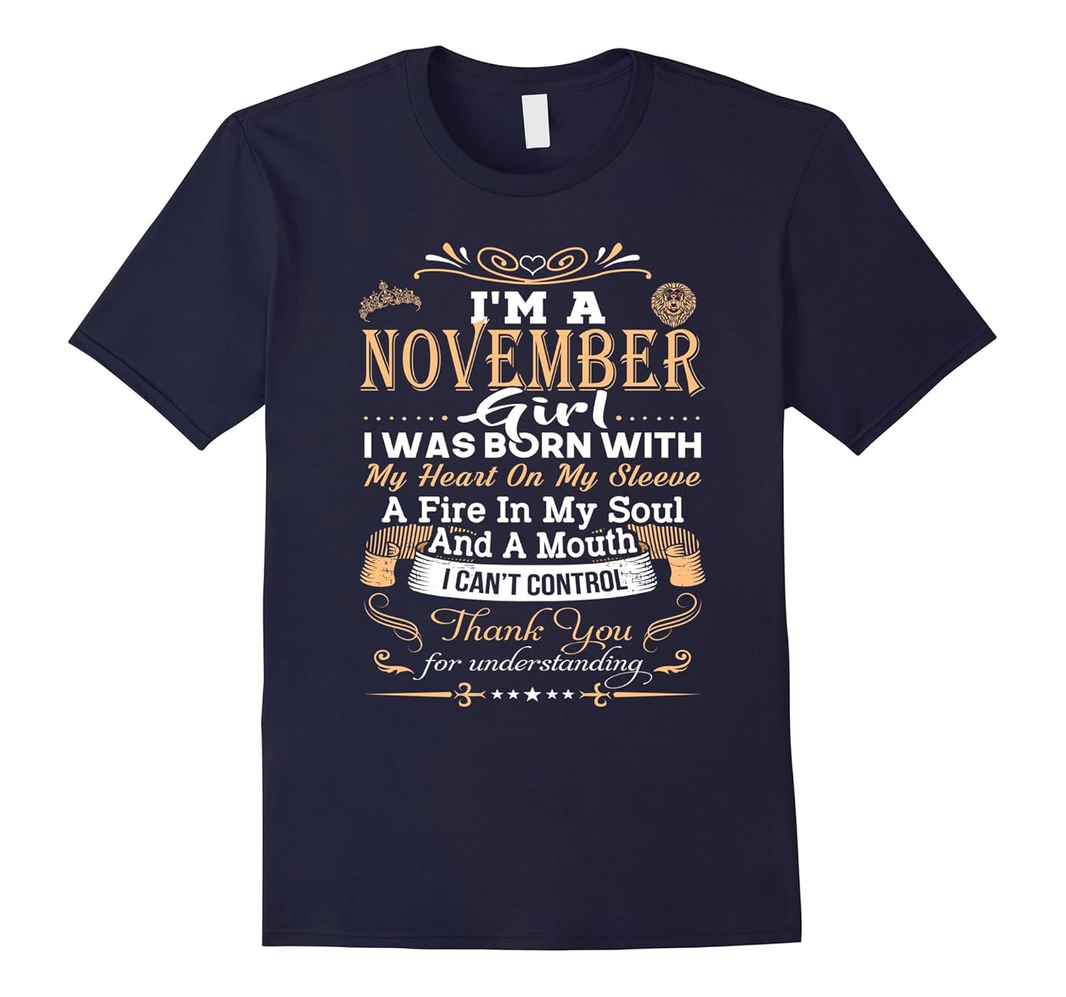 Women's I'm A November Girl T-Shirt Birthday Gift Shirt-Rose