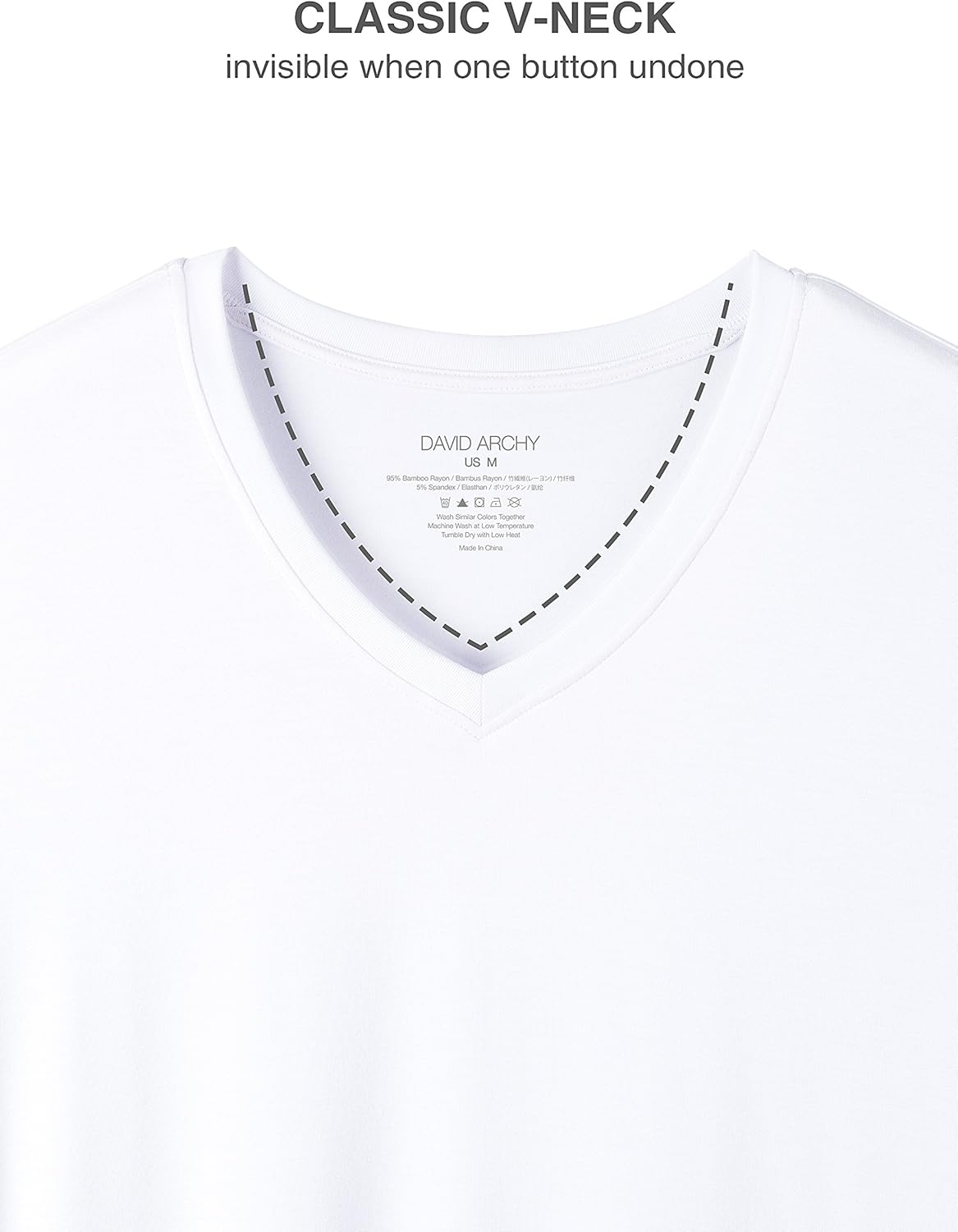 DAVID ARCHY Men's Undershirts Ultra Soft Micro Modal V-Neck Breathable T-Shirts 2 or 3 Pack: Clothing