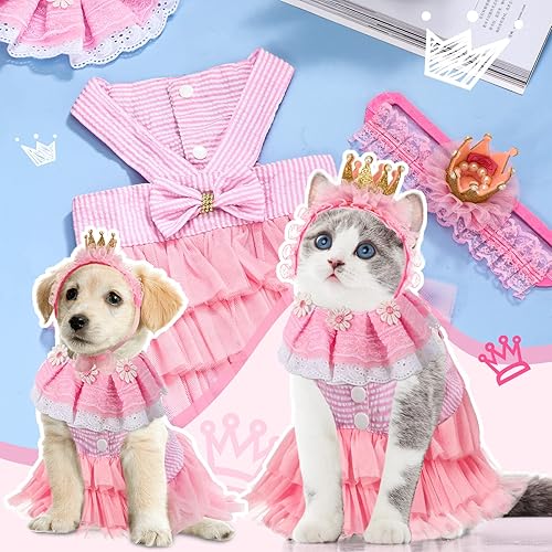 Reginary A Set Birthday Cat Clothes Set Princess Cat Costumes Set