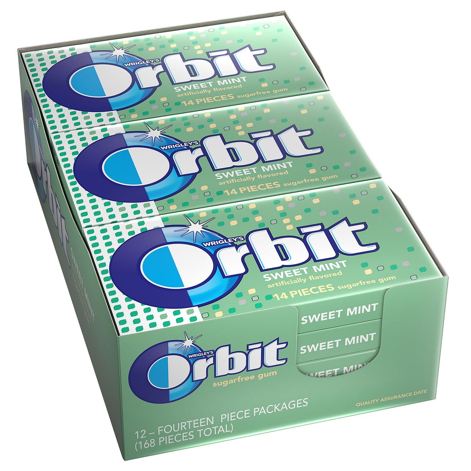 Orbit Sweet Mint Sugarfree Gum, 14 Count (Pack of 12) Chewing Gum Grocery