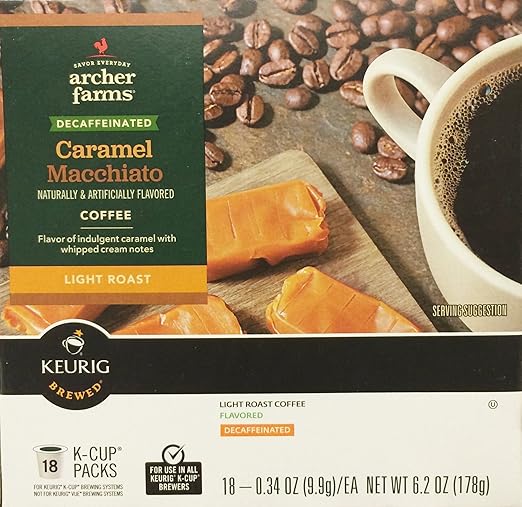 18 KCup Archer Farms Keurig Coffee Caramel Macchiato