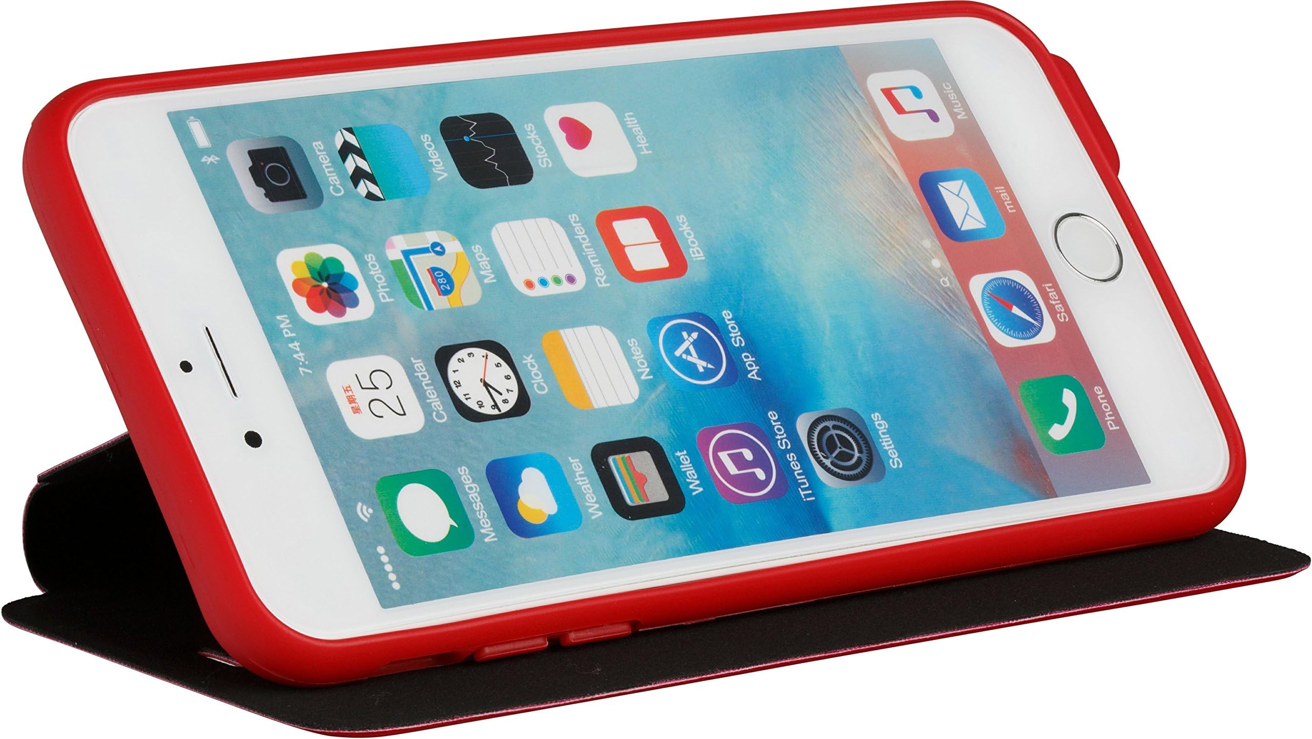 GOZE Anti-Microbial With Sound and Music Amplification Phone Case (Red, Galaxy S6 - Edge Slim)