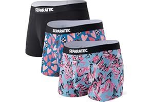 Separatec Mens Underwear Rayon Made from Bamboo Underwear Men, 3.5-Inch Legs Breathable Trunks for Men, 3-4 Pack