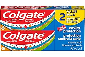 Colgate Cavity Protection Kids Fluoride Toothpaste, 2 Pack, Kids Toothpaste with Mild Bubble Fruit Flavour, For Children Ages