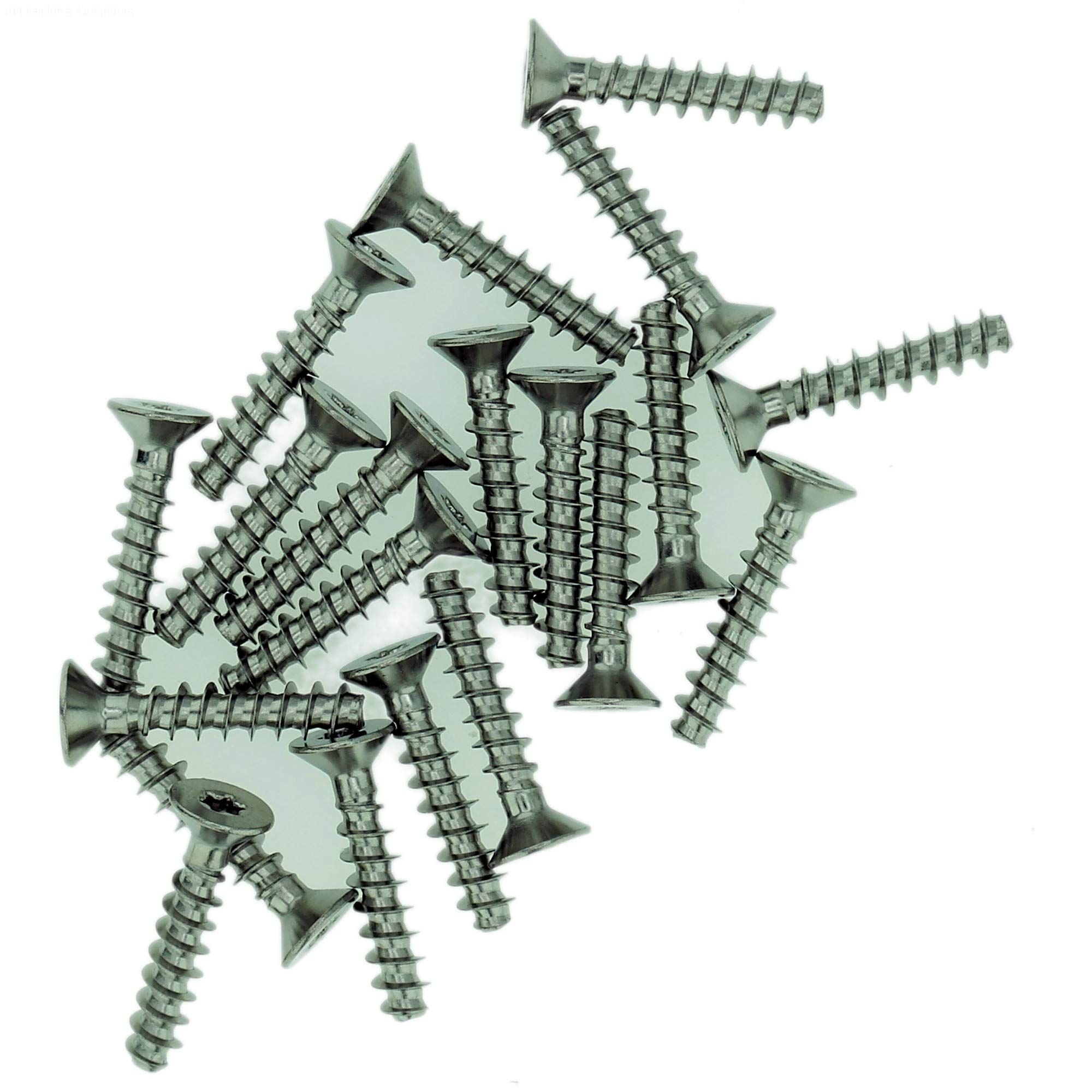 D3.5 (3.5mm x 12mm) Pozi Countersunk Screws for Plastic - Stainless Steel (A2) (Pack of 20)
