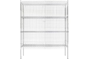 Krollen Industrial Commercial Grade NSF Listed Metal Wire Mesh Storage Chrome Security Cage Kit, 18" x 60" x 74", Perfect for Warehouse, Grocery Store, Restaurant, Dishroom