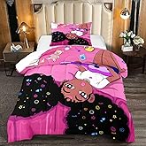 Jiospet Black Girl Magic Comforter Twin Set - African Girls Comforters Bedding for Bedroom Decor Pink Kids Bedding, 1 Comforter+1 Pillowcase