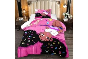 Jiospet Black Girl Magic Comforter Twin Set - African American Girls Twin Comforter Sets Black Girls Twin Bedding Sets for Bedroom Decor Pink Kids Twin Comforter, 1 Comforter+1 Pillowcase
