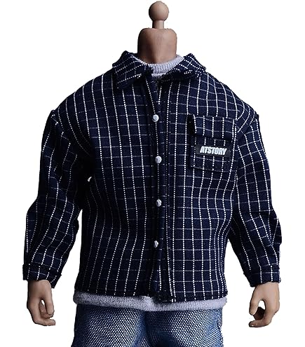 grey dress shirt white buttons 1/6th scale figure amazon Amazon.com: 1/6 Scale Mans Dress Long Sleeve Button Down Formal Shirt for  12'' Action Figure