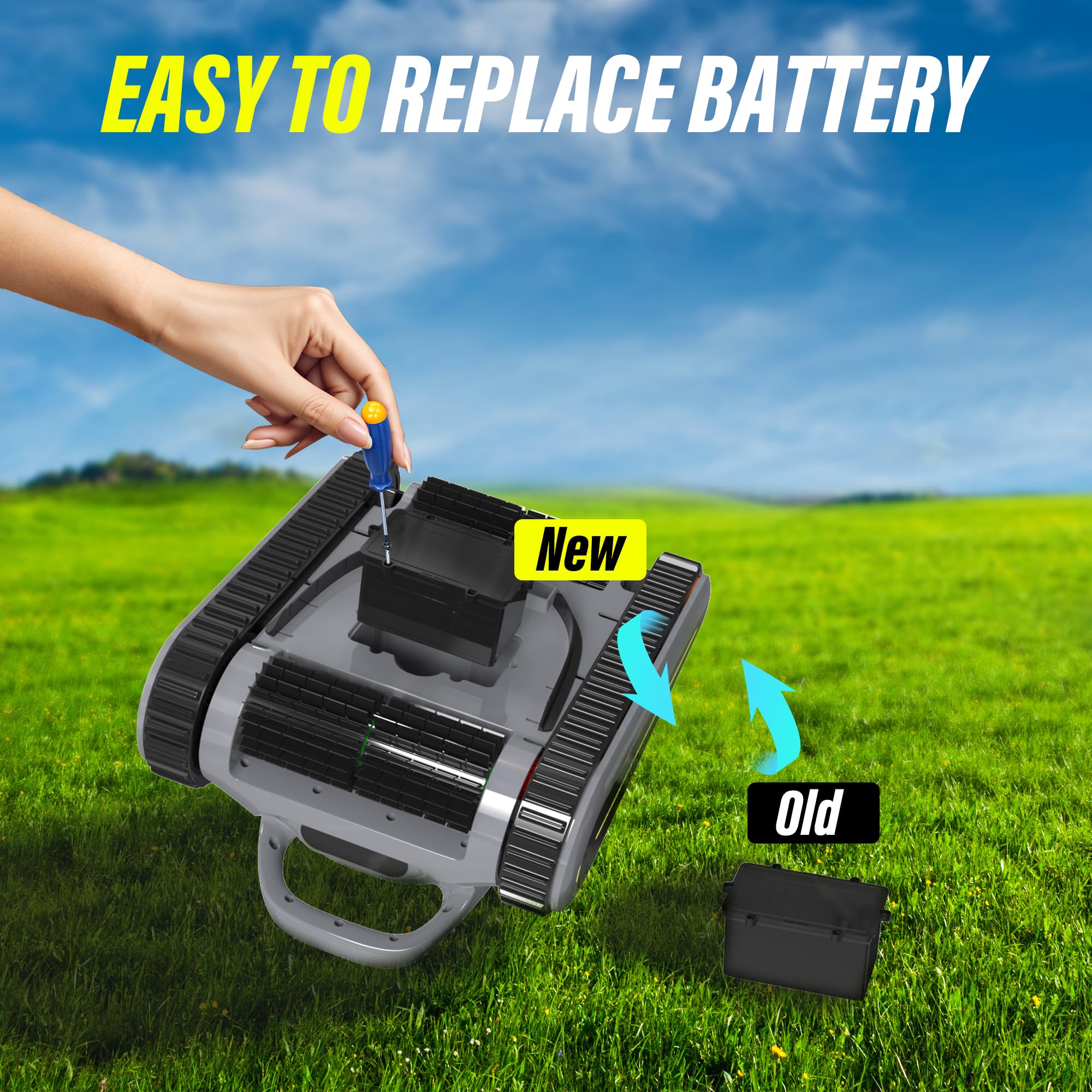 Seauto Seal SE Robotic Pool Vacuum-Intelligent Path Planning Automatic Pool Cleaner, Working Time Up to 2-2.5 Hours Cordless Pool Vacuum, Suitable for Walls and Floors of 2150 Square Feet Pool(Purple)