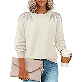 ZESICA Women's Fall Long Sleeve Sweaters 2026 Crew Neck Knit Loose Dressy Pullover Tops Winter Trendy Outfits