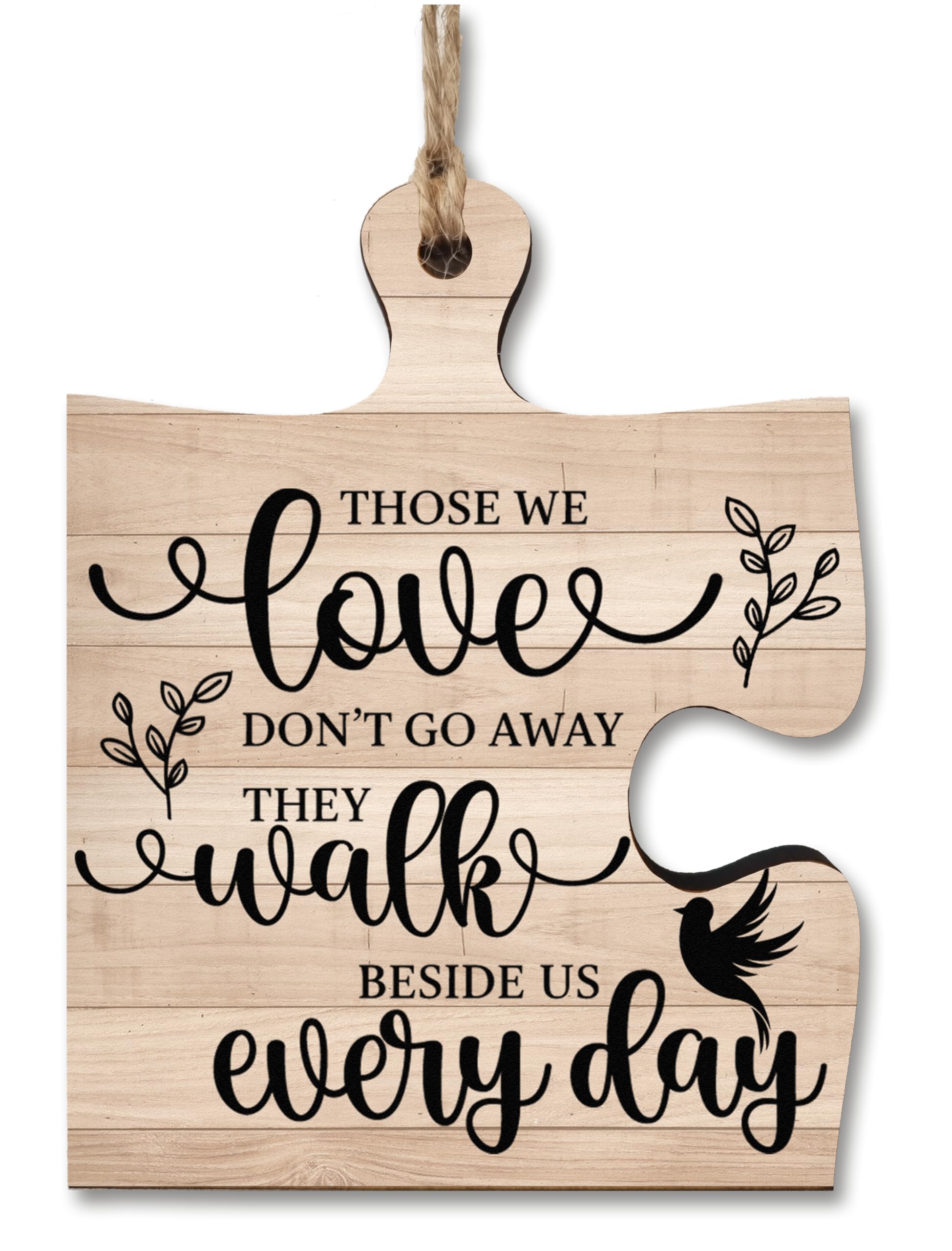 The Plum Penguin Hanging Jigsaw Puzzle Piece Those We Love Don't Go Away Walk Beside Remembrance Sign Ornament