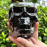 TVIAOH 700ML 24oz Skull Wine Glass Funny Large Glasses, Drinking Glass Vodka Spirits Cup Glass Halloween Decorations Gifts,Halloween Themed Party Holiday Gifts New Skull Cup (1 Set)