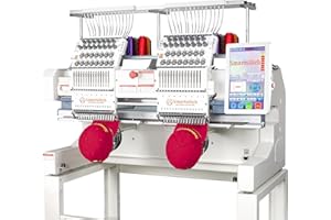 Smartstitch S-1502HC Beast Embroidery Machine with Two Heads 15 Needles each, 20"x16" Embroidery Area, 1200SPM Max Speed, 12" Touch Screen, Wifi available, Embroidering on Cap, T-shirt, Flat and more