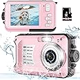 Underwater Camera 10FT Waterproof Camera 30MP FHD 1080P Compact 16X Digital Zoom Underwater Kids Digital Camera for Snorkeling with 32GB Card