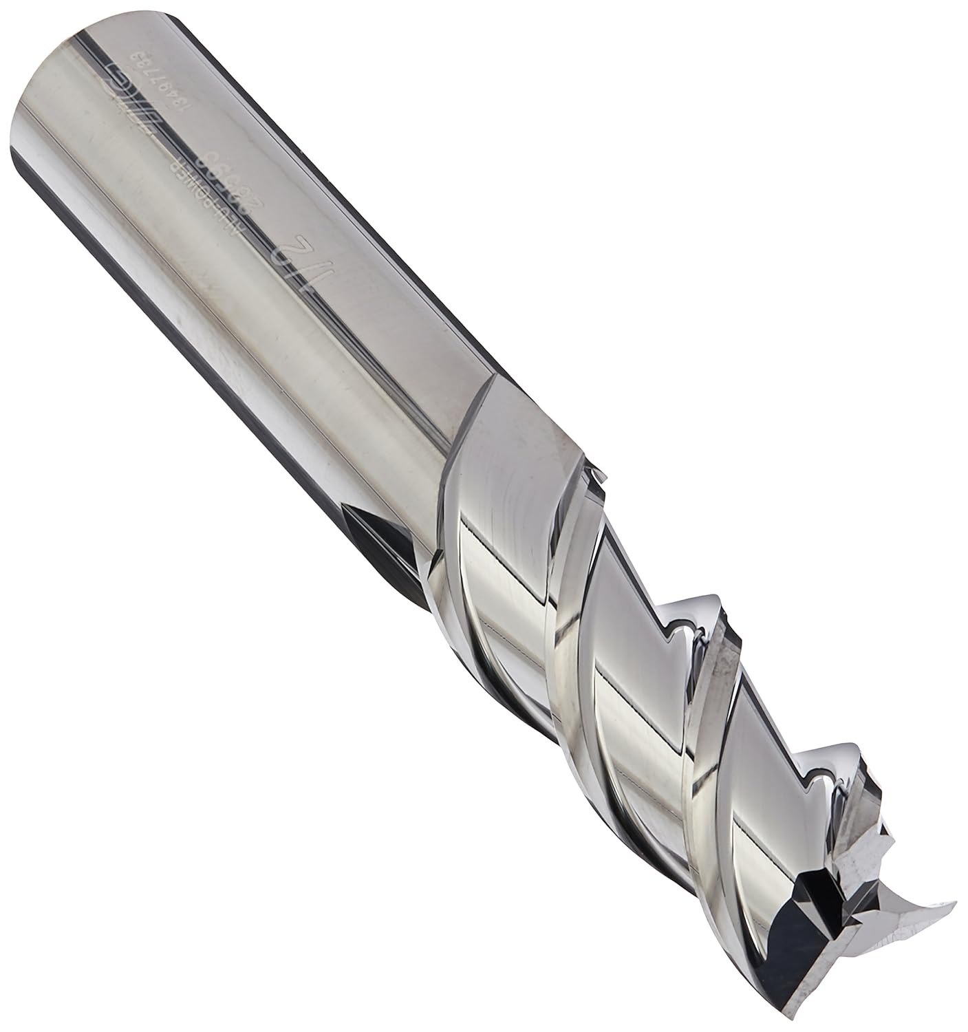 YG1 28593 Carbide AluPower End Mill, 3 Flute, 45 Degree Helix, Regular Length, Square
