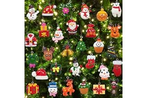 KOCKUU 30pcs Mini Christmas Ornaments for Mini Tree Decorations Small Christmas Ornaments Resin Miniatures for Craft Christmas Decor