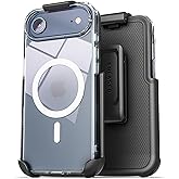 Encased Compatible with iPhone Air Belt Case with Phone Holster Clip, Compatible with MagSafe (Crystal Clear)