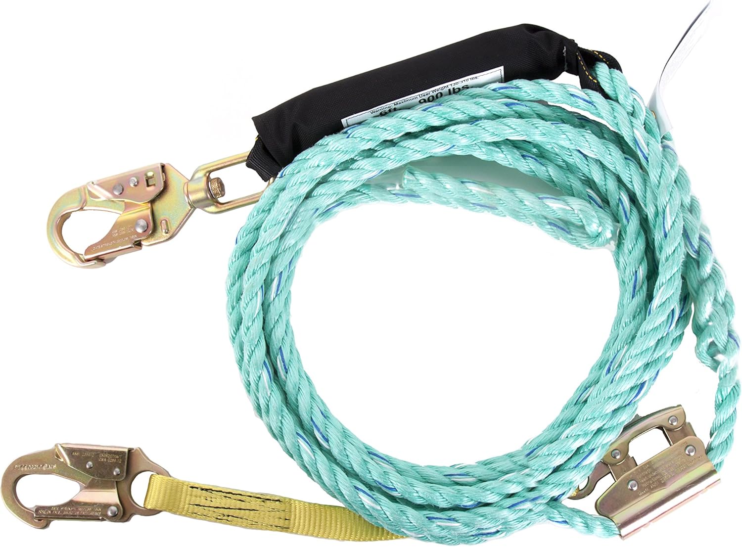 Guardian Fall Protection 01320 VLA-50 Poly Steel Vertical Lifeline Assembly, 50-Foot - Fall Arrest Restraint Ropes And Lanyards - 