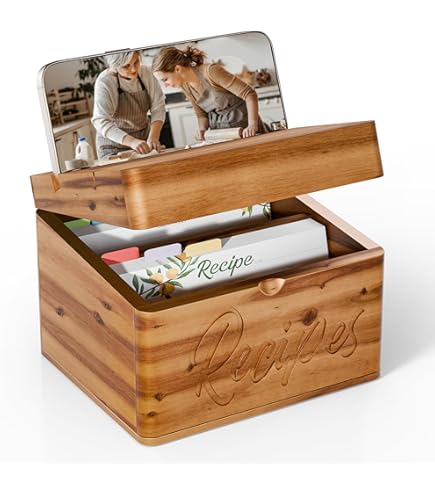 Caja De Recetas De Madera Con Separadores, Caja De Recetas Personalizada Para Despedida De Soltera, Caja De Recetas Personalizada, Caja De Recetas De Madera 4x6, Caja De Recetas Grabada - España