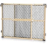 Safety 1st Bamboo Baby Gate for Doorways, No Drill Gate with Door, Dog Gates, Fits 28"-42", 24" High, Bamboo and Black