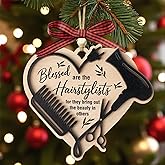 Hairdresser Ornament - Hairdresser Gifts for Women - Hair Stylist, Barber, Beautician, Cosmetology Ornaments - Gifts for Hairdressers Female, Hair Dresser, Cosmetologist - Wood Ornament 2025