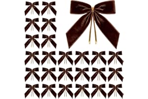 Artmag 24 Pcs Velvet Christmas Bows for Christmas Tree, Wreath, Garland, Gift Wrapping, Crafts, Wedding, Party, Twist Tie Bow
