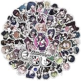 50Pcs Manga Danganronpa Stickers Mixed Pack,Cartoon Characters Stickers Anime Decor Sticker for Kids Teens Adults Waterproof Sticker for Water Bottle Laptop (Dw)