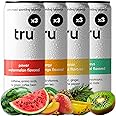Tru Performance Seltzer, Variety Flavored Sparkling Water Made with Real Fruit Juice - Focus, Pre Workout, and Energy Drinks - Natural Caffeine, Kosher, GF, No Added Sugar Beverages, 12oz (Pack of 12)