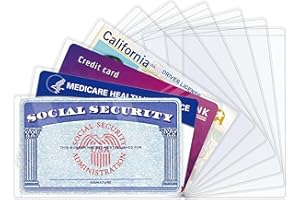 RAMOTA 10 PCS Social Security Card Protector Sleeves,31 Mil Soft Clean Waterproof SSN/New Medicare/Credit Card Holder, Soft ID/Debit/Credit Card Covers