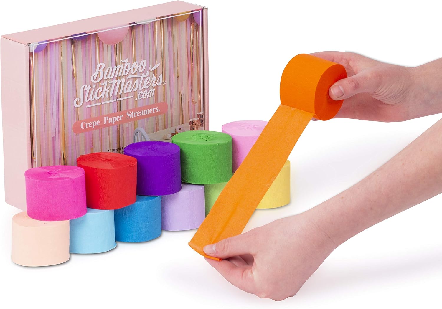 BSM Crepe Party Streamers, 12 Colours - Image 4