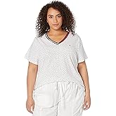 Tommy Hilfiger Womens Short Sleeve V-Neck (Standard and Plus Size) T-Shirt, White, 2X US