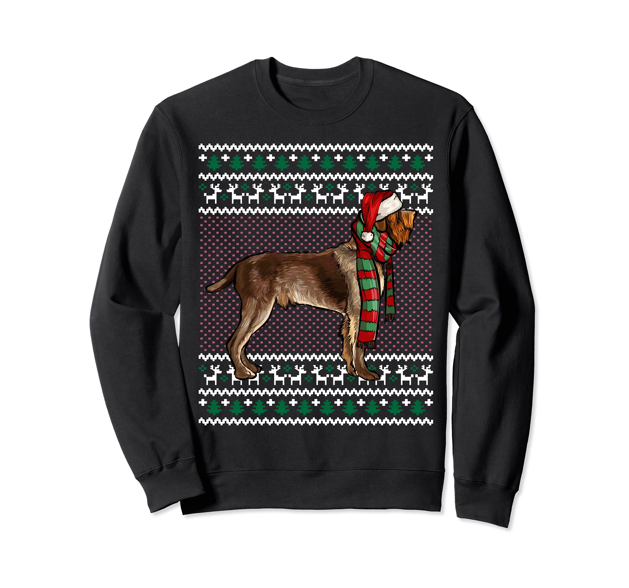 Xmas Wirehaired Pointing Griffon Dog Santa Ugly Christmas Sweatshirt