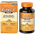 American Health EsterC with D3 Bone Immune Complex Vegetarian Tablets 24Hour Immune Support 1000 mg EsterC 5000 IU Vitamin D3 NonAcidic Vitamin C Servings, 60 Count