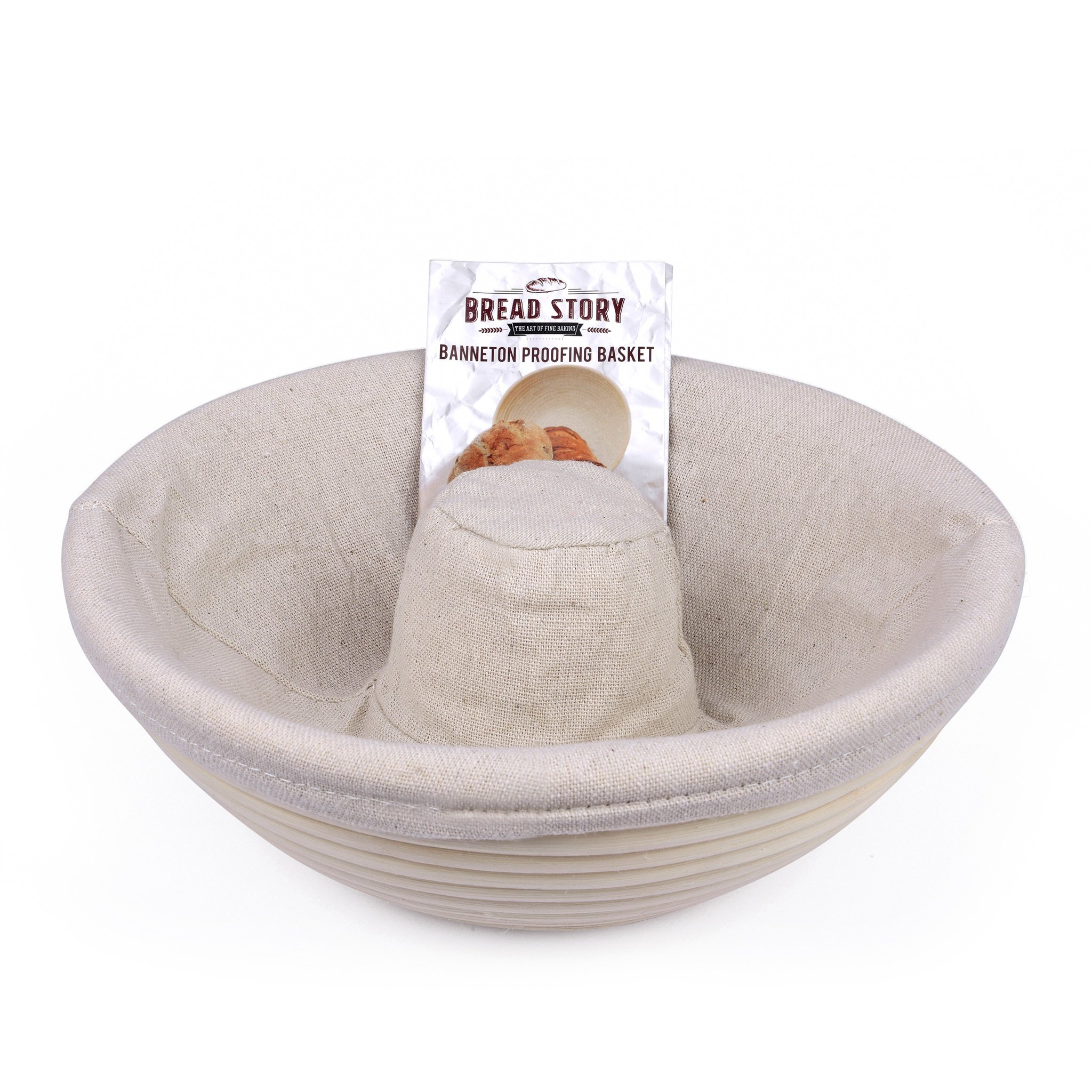 (8.5 inch) Ring Form Proofing Basket Set Brotform Handmade Unbleached Natural Cane