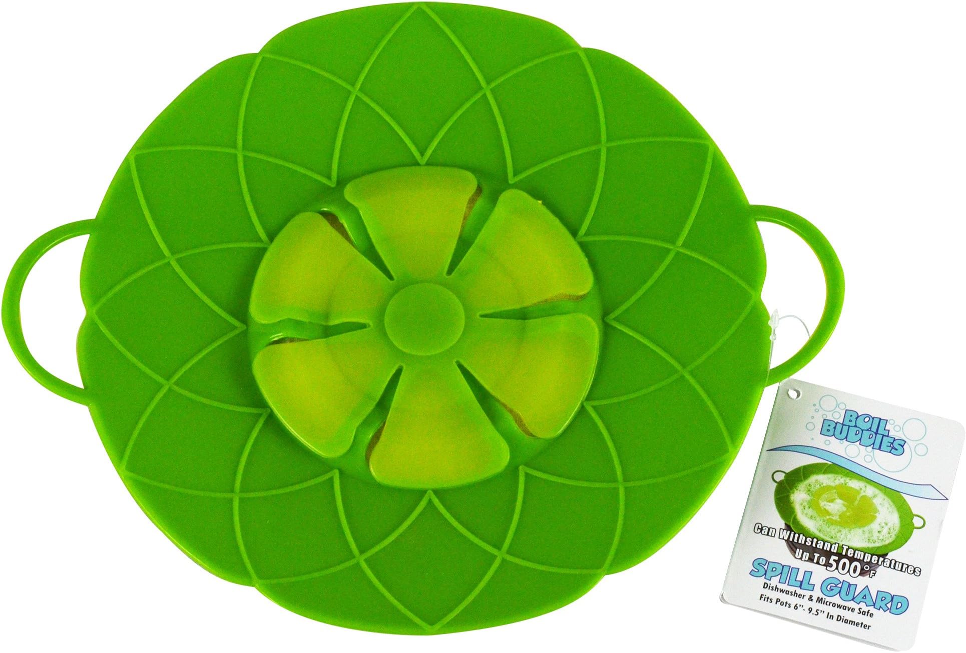 Southern HomewaresSH-10081 Buddies Silicone Boil Over Spill Stopper Splatter Guard Pot Pan Lid Cover, 10-Inch, Green, 25.4 cm