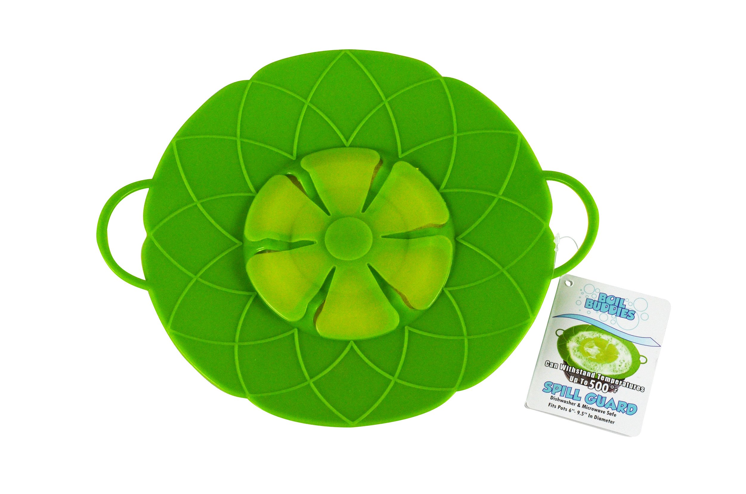 Southern HomewaresSH-10081 Buddies Silicone Boil Over Spill Stopper Splatter Guard Pot Pan Lid Cover, 10-Inch, Green, 25.4 cm
