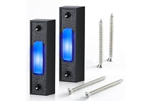FOSENLION 2 Pack Lighted Doorbell Button, Universal Garage Door Switch Wired Wall Mounted Doorbell Push Button for Most Door Bell Chimes Most Door (Blue Light)