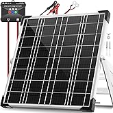 Voltset 12V Solar Battery Charger - 20W Waterproof Solar Panel Kit with Smart MPPT Controller - Trickle Charger Maintainer for Car RV Boat Marine Trailer Automotive Trailer Truck Motorcycle