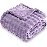 SOCHOW Dusty Purple Bubble Fleece Blanket for Couch, Super Soft Cozy Cute Throw Blanket for Women, Decorative Fuzzy Flannel Blanket, 60 x 80 Inches