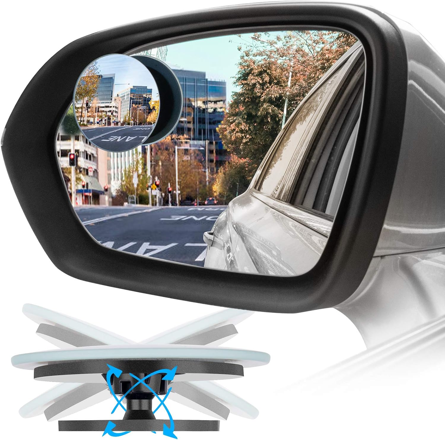 2 Pack Blind Spot Car Mirrors, 2" Round Waterproof HD Glass