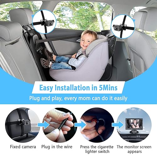 Itomoro Baby Car Camera with 5''HD Display, Car Camera for Baby