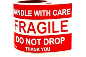 GMKbuy 4 x 6 Inch – 100 Fragile Stickers for Shipping & Moving – Easy Tear, Permanent Adhesive, Handle with Care Stickers for Shipping Box, Carton, Parcel, Package, Pallet & More
