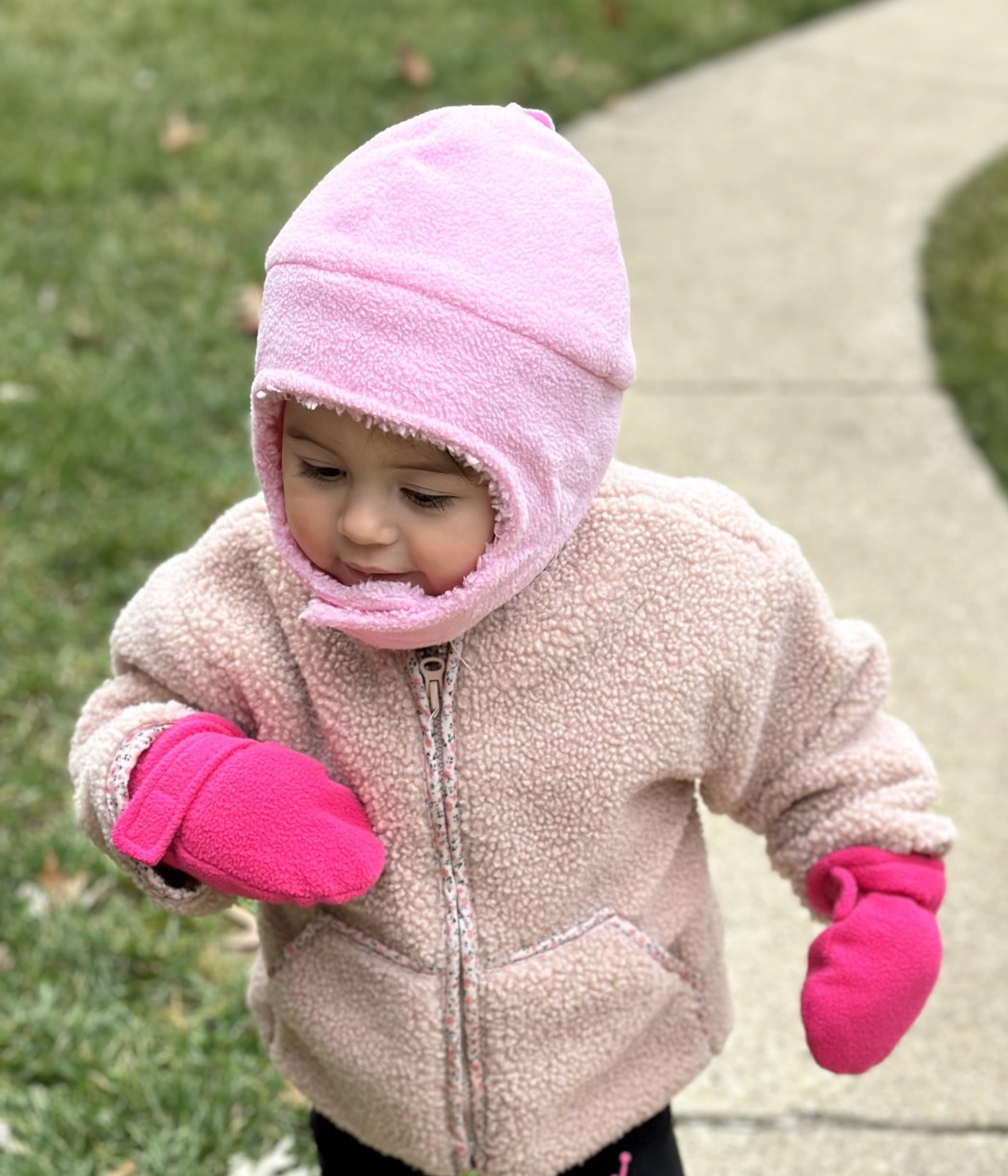 N'Ice Caps Baby Toddler Mittens Kids 2 Pairs Fleece Gloves Winter Warm Sherpa Lined