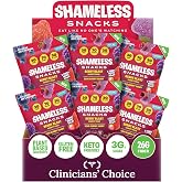 Shameless Snacks Berry Blast Gummy Candy Variety Pack &amp; Fruit Snacks | Keto High Fiber Gummies, 3g Sugar 70 Cals - Gluten Free Vegan Bulk Treats for Kids &amp; Adults