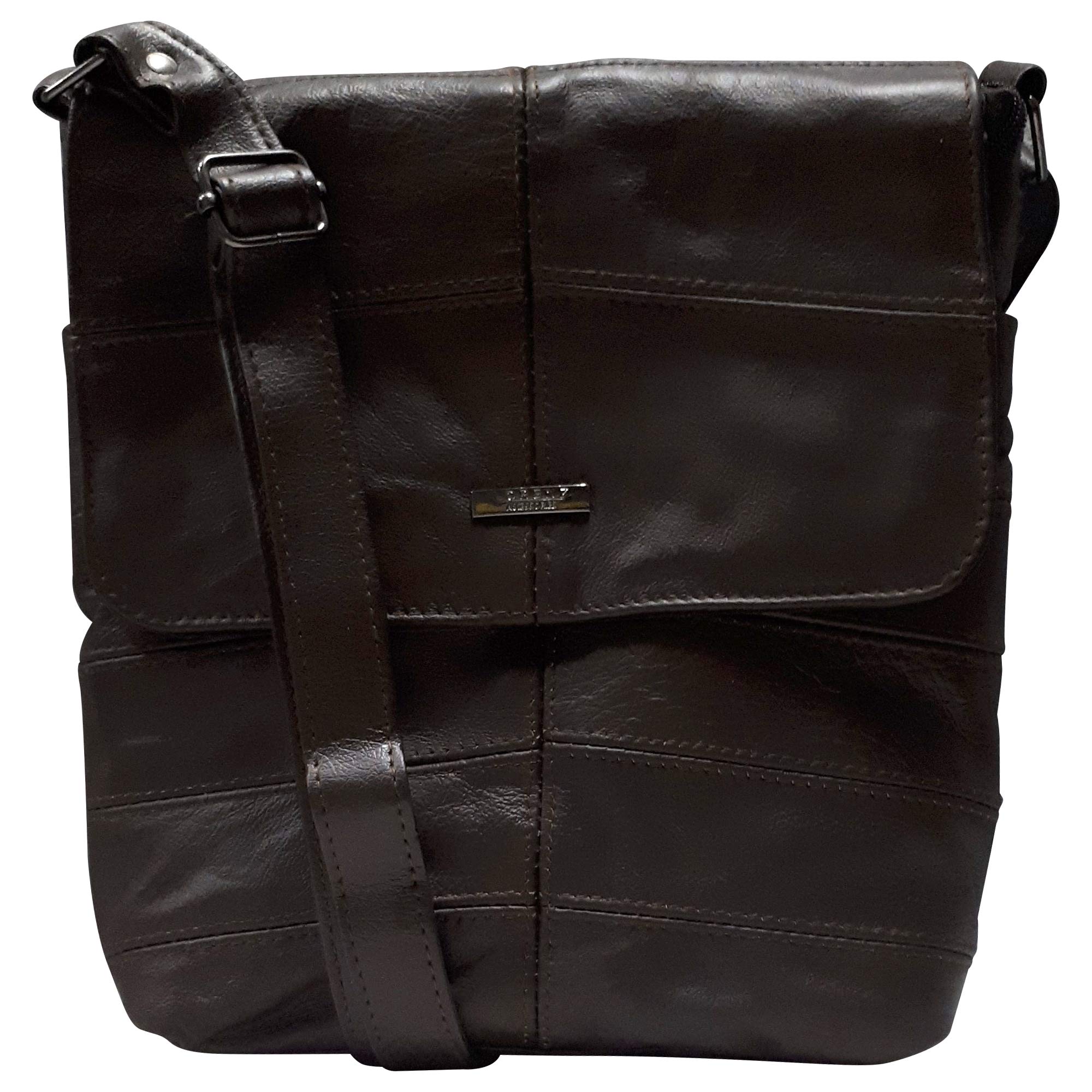 Ladies Leather Cross Body Bag/Shoulder Bag (Brown)