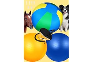 Airdoux Herding Ball for Dogs: 25" Complete Set Horse Ball Dog Ball with 2 PVC Ball, ‘Horseshoe’ Pump, Tri-Colour Cover, Horse Toys, Collie Ball for Herding Dogs